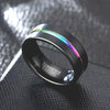Trendy Charm Jewelry Titanium Steel Black Rings for Men Vintage Colour Groove Accessories Hip Hop Party Jewelry Gift