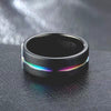 Trendy Charm Jewelry Titanium Steel Black Rings for Men Vintage Colour Groove Accessories Hip Hop Party Jewelry Gift