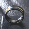 Trendy Charm Jewelry Titanium Steel Black Rings for Men Vintage Colour Groove Accessories Hip Hop Party Jewelry Gift