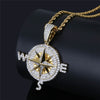 Trendy Creative Compass Compass Pendant Hip Hop Rock Pop Party Locomotive Accessories Men's Necklace Pendant Gift