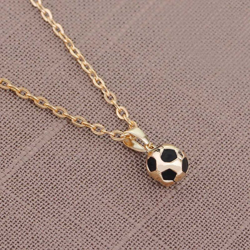Trendy Football Link Chain Soccer Charm Necklace Pendant Gold Color Sport Ball Jewelry Men Boy Children Gift Pendant Necklace