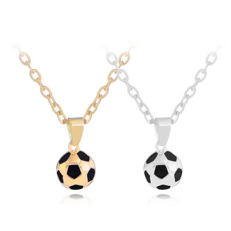 Trendy Football Link Chain Soccer Charm Necklace Pendant Gold Color Sport Ball Jewelry Men Boy Children Gift Pendant Necklace