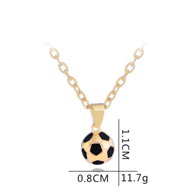 Trendy Football Link Chain Soccer Charm Necklace Pendant Gold Color Sport Ball Jewelry Men Boy Children Gift Pendant Necklace