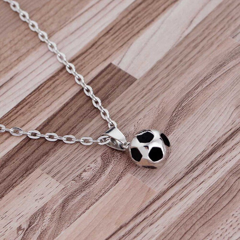 Trendy Football Link Chain Soccer Charm Necklace Pendant Gold Color Sport Ball Jewelry Men Boy Children Gift Pendant Necklace