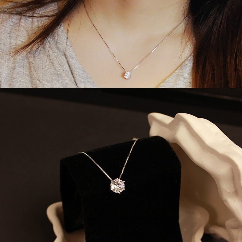 Trendy Geometric Zircon Choker Necklaces For Women Accessories  Bijoux Rhinestone Necklace Jewelry Gold/Sliver Color