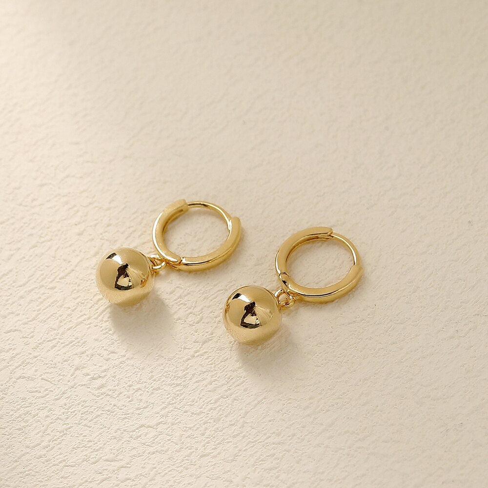 Trendy Gold Color Copper Pendant Earrings For Woman Party Wedding Gifts Drop Earring Female Accessory Jewelry Korean 2022
