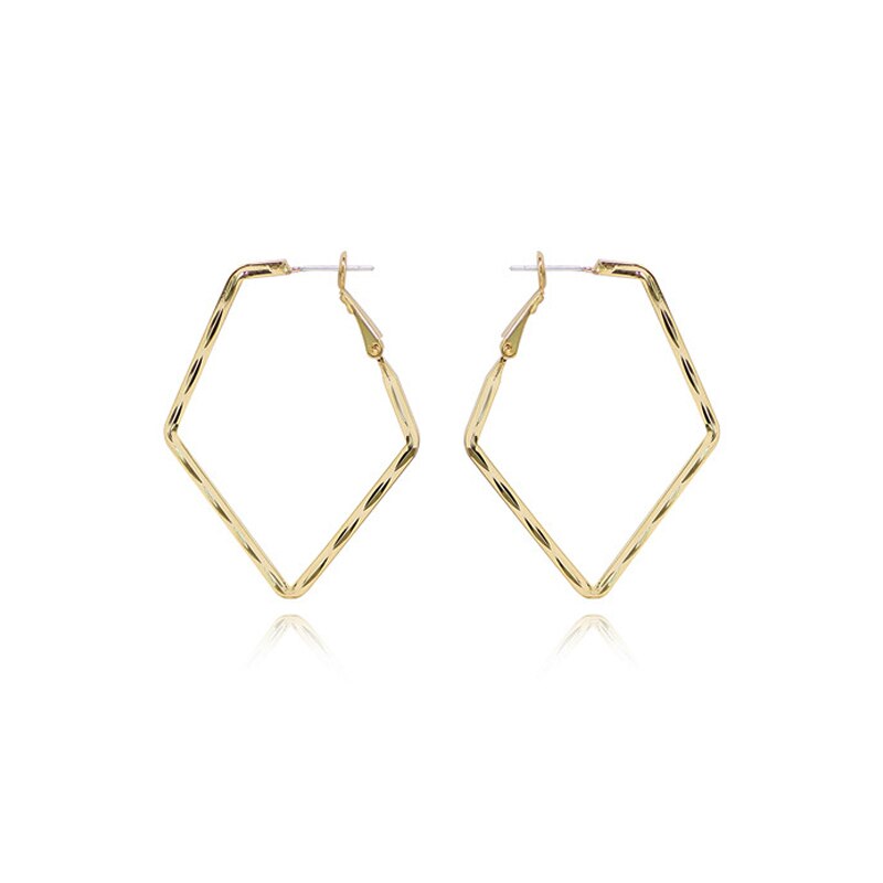 Trendy Gold Color Geometry Hoop Earrings For Woman Party Wedding Gifts Female Accessory Jewelry Korean design 2022