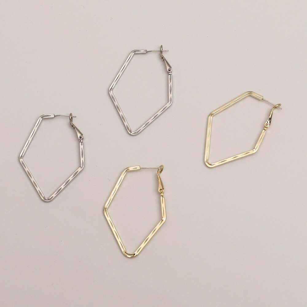 Trendy Gold Color Geometry Hoop Earrings For Woman Party Wedding Gifts Female Accessory Jewelry Korean design 2022