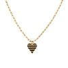 Trendy Gold Color Plating Black Red Enamel Stripe Heart Pendant Necklace For Women Girl Elegant Gorgeous Jewelry Accessory