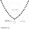 Trendy Golden Star Pendant Necklace Black Bead Stainless Steel Chain Chokers for Girl Street Wear Jewelry cadenas mujer