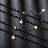 Trendy Golden Star Pendant Necklace Black Bead Stainless Steel Chain Chokers for Girl Street Wear Jewelry cadenas mujer