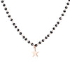 Trendy Golden Star Pendant Necklace Black Bead Stainless Steel Chain Chokers for Girl Street Wear Jewelry cadenas mujer