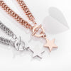 Trendy Golden Star Thick Lock Chains Bracelet Retro Baroque Toggle Clasps Bracelet Female Punk Wrist Jewelry Gifts