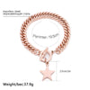 Trendy Golden Star Thick Lock Chains Bracelet Retro Baroque Toggle Clasps Bracelet Female Punk Wrist Jewelry Gifts