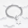 Trendy Golden Star Thick Lock Chains Bracelet Retro Baroque Toggle Clasps Bracelet Female Punk Wrist Jewelry Gifts