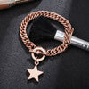 Trendy Golden Star Thick Lock Chains Bracelet Retro Baroque Toggle Clasps Bracelet Female Punk Wrist Jewelry Gifts