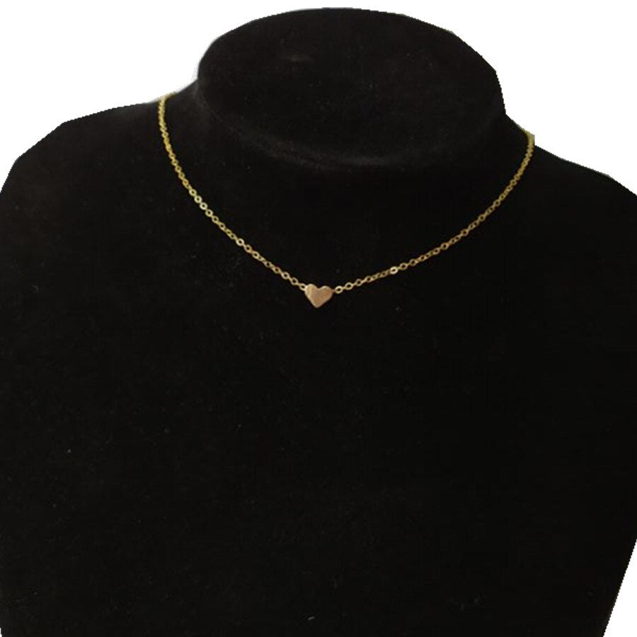 Trendy Heat Pendant Choker Necklace for Women Wedding Punk Small Gold Color Short Chain Necklace Jewelry