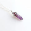 Trendy Hexagon Column Quartz Necklace Pendant Natural Stone Bullet Pink Crystal Pendant Necklace Jewelry Valentines
