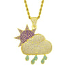 Trendy Hip Hop Cloud Sun Iced Out Pendant Bling Necklace PCCN0352 Rapper Jewelry Cubic Zirconia Gold Sliver
