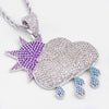 Trendy Hip Hop Cloud Sun Iced Out Pendant Bling Necklace PCCN0352 Rapper Jewelry Cubic Zirconia Gold Sliver