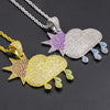 Trendy Hip Hop Cloud Sun Iced Out Pendant Bling Necklace PCCN0352 Rapper Jewelry Cubic Zirconia Gold Sliver