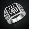 Trendy Islam Muslim Rune Ring Charm Men's Ring Religious Amulet Metal Accessories Party Jewelry