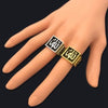 Trendy Islam Muslim Rune Ring Charm Men's Ring Religious Amulet Metal Accessories Party Jewelry