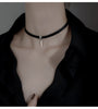 Trendy Jewelry Black Choker Necklace Selling Popular Style Golden Plating Metal Stick PU Necklace For Women Girl Gifts