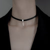 Trendy Jewelry Black Choker Necklace Selling Popular Style Golden Plating Metal Stick PU Necklace For Women Girl Gifts