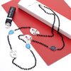 Trendy Lady Face Crystal Beads Long Necklace For Women Custom Colourful Glass Charm Pendants Statement Necklaces Jewelry 2022