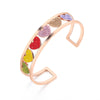 Trendy Love Heart Cuff Bracelet For Woman Colorful Crystal Stainless Steel Bracelets&amp;Bangles Wedding Jewelry Party Gifts 2022