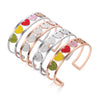 Trendy Love Heart Cuff Bracelet For Woman Colorful Crystal Stainless Steel Bracelets&amp;Bangles Wedding Jewelry Party Gifts 2022