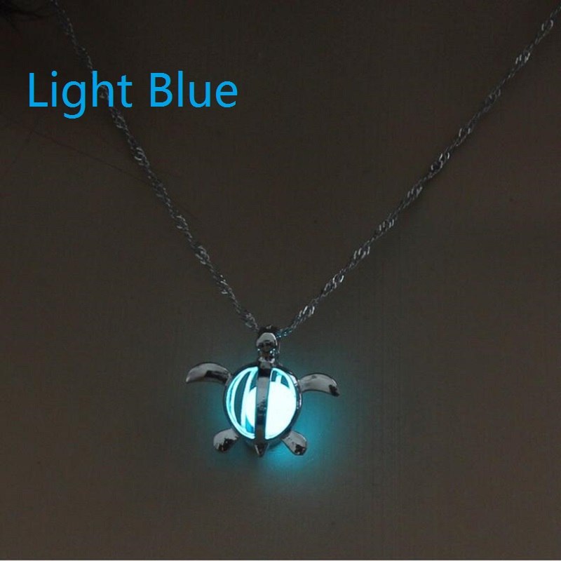 Trendy Luminous Long Necklace Women 2020 Silver Long Necklace Men Chains Tortoise Mens Necklaces Pendants Animals Glowing