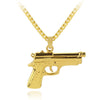 Trendy Men’s Jewelry Hip Hop Necklace Rhinestone Uzi Gun Pendant Necklace Long Cuban Chain Men’s and Women’s Bar Jewelry Jewelry