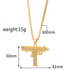 Trendy Men’s Jewelry Hip Hop Necklace Rhinestone Uzi Gun Pendant Necklace Long Cuban Chain Men’s and Women’s Bar Jewelry Jewelry