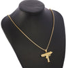 Trendy Men’s Jewelry Hip Hop Necklace Rhinestone Uzi Gun Pendant Necklace Long Cuban Chain Men’s and Women’s Bar Jewelry Jewelry