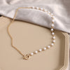 Trendy Multilayered Moon Necklace For Women Crystal Gold Pearl Choker Necklaces 2021 Trend Jewelry Gift чокер