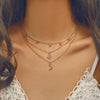 Trendy Multilayered Moon Necklace For Women Crystal Gold Pearl Choker Necklaces 2021 Trend Jewelry Gift чокер