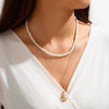 Trendy Multilayered Moon Necklace For Women Crystal Gold Pearl Choker Necklaces 2021 Trend Jewelry Gift чокер