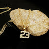 Trendy Necklace Rhinestone Hip Hop Basketball Legend No. 23 Necklaces & Pandents Bling Gold Cuban Chain Necklace Jewelry For Man