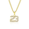 Trendy Necklace Rhinestone Hip Hop Basketball Legend No. 23 Necklaces & Pandents Bling Gold Cuban Chain Necklace Jewelry For Man