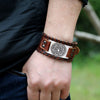 Trendy Nordic Lucky Compass Axe Bracelet Genuine Leather Woven Viking Men's Bracelet Totem Design Accessories Party Jewelry