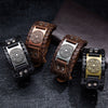 Trendy Nordic Lucky Compass Axe Bracelet Genuine Leather Woven Viking Men's Bracelet Totem Design Accessories Party Jewelry