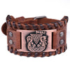 Trendy Nordic Odin Triangle Pirate Ship Bracelet Viking Men's Bracelet Leather Woven Accessories Party Jewelry