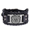 Trendy Nordic Odin Triangle Pirate Ship Bracelet Viking Men's Bracelet Leather Woven Accessories Party Jewelry