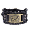 Trendy Nordic Odin Triangle Pirate Ship Bracelet Viking Men's Bracelet Leather Woven Accessories Party Jewelry