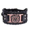 Trendy Nordic Odin Triangle Pirate Ship Bracelet Viking Men's Bracelet Leather Woven Accessories Party Jewelry