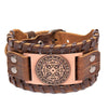 Trendy Nordic Totem Design Irish Cross Bracelet Leather Braided Men's Bracelet Viking Rune Accessories Party Jewelry