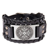 Trendy Nordic Totem Design Irish Cross Bracelet Leather Braided Men's Bracelet Viking Rune Accessories Party Jewelry