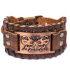 Trendy Nordic Totem Design Skull Butterfly Bracelet Leather braided men's bracelet Viking Animal Accessories Party Jewelry